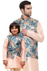 VASTRAMAY Baap Beta Silk Blend Peach Jacket